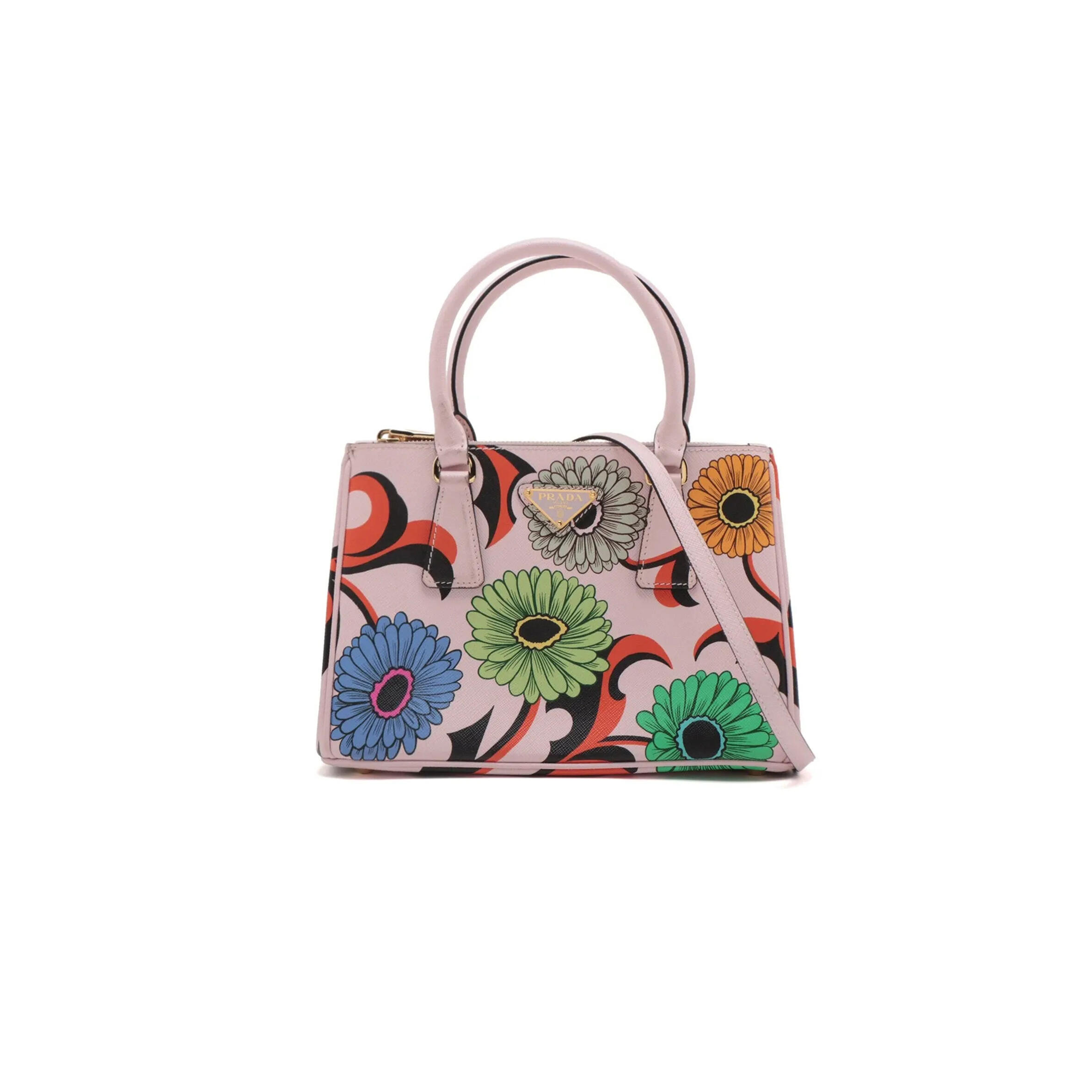 PRADA SAFFIANO PRINT DOUBLE ZIP GALLERIA TOTE 1BA896 (24.5*16.5*11cm)
